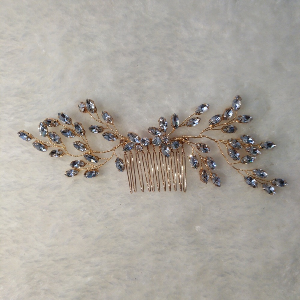 Gold Swarovski Crystal Hairpiece